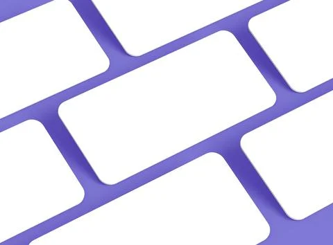 Render of a blank separated mobile phone screens for ui ux app presentation Stock Illustration