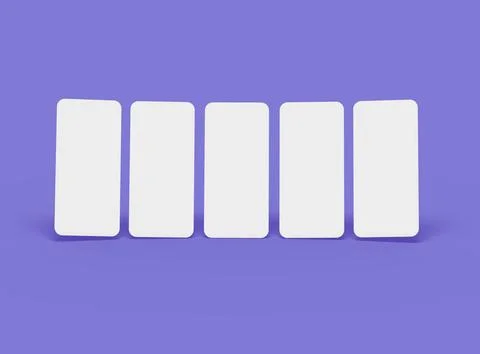 Render of a blank separated mobile phone screens for ui ux app presentation Stock Illustration