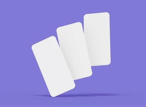 Render of a blank separated mobile phone screens for ui ux app presentation Stock Illustration