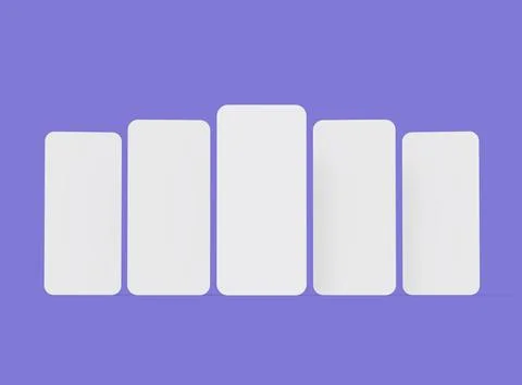 Render of a blank separated mobile phone screens for ui ux app presentation Stock Illustration