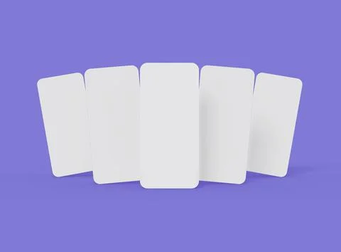 Render of a blank separated mobile phone screens for ui ux app presentation Stock Illustration