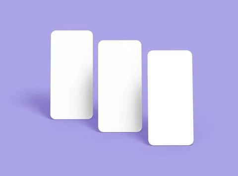 Render of a blank separated mobile phone screens for ui ux app presentation Stock Illustration