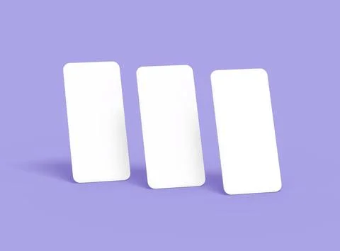 Render of a blank separated mobile phone screens for ui ux app presentation Stock Illustration