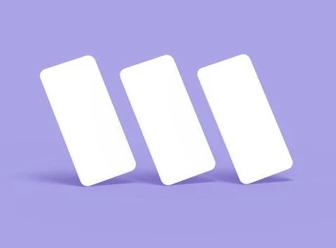 Render of a blank separated mobile phone screens for ui ux app presentation Stock Illustration