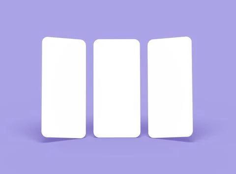 Render of a blank separated mobile phone screens for ui ux app presentation Stock Illustration