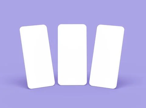 Render of a blank separated mobile phone screens for ui ux app presentation Stock Illustration