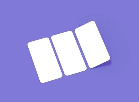 Render of a blank separated mobile phone screens for ui ux app presentation Stock Illustration