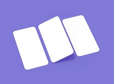 Render of a blank separated mobile phone screens for ui ux app presentation Stock Illustration