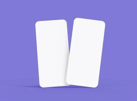 Render of a blank separated mobile phone screens for ui ux app presentation Stock Illustration
