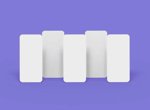 Render of a blank separated mobile phone screens for ui ux app presentation Stock Illustration