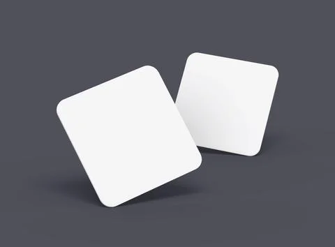 Render of a blank square cards for design presentation Stock Illustration