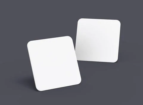 Render of a blank square cards for design presentation Stock Illustration