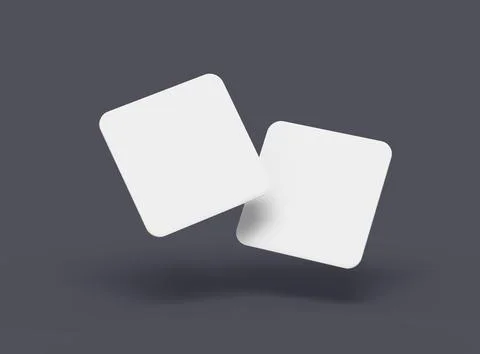 Render of a blank square cards for design presentation Stock Illustration