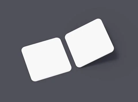Render of a blank square cards for design presentation Stock Illustration