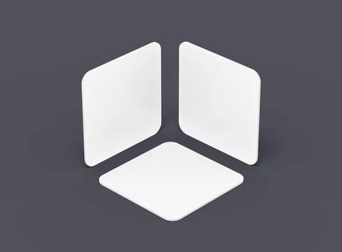 Render of a blank square cards for design presentation Illustrazione stock