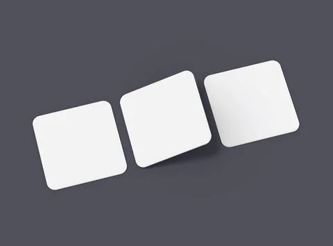 Render of a blank square cards for design presentation Illustrazione stock
