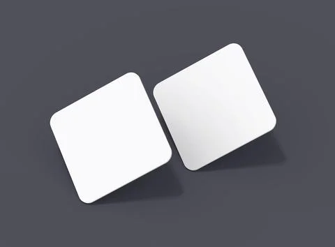 Render of a blank square cards for design presentation Stock Illustration