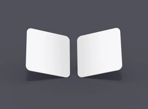Render of a blank square cards for design presentation Illustrazione stock