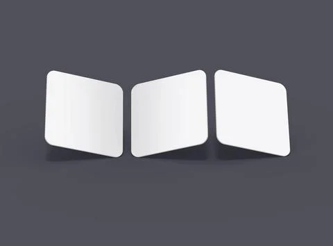 Render of a blank square cards for design presentation Stock Illustration