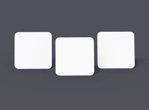 Render of a blank square cards for design presentation Stock Illustration