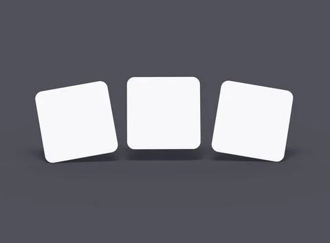 Render of a blank square cards for design presentation Stock Illustration