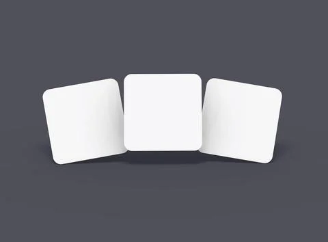 Render of a blank square cards for design presentation Stock Illustration