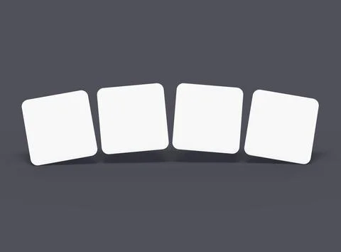 Render of a blank square cards for design presentation Stock Illustration