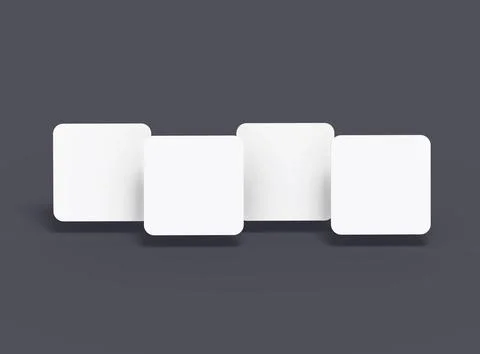 Render of a blank square cards for design presentation Stock Illustration