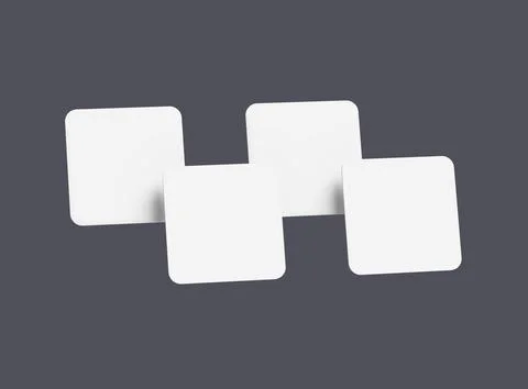 Render of a blank square cards for design presentation Illustrazione stock