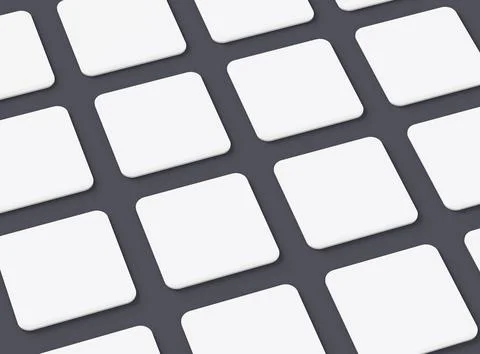 Render of a blank square cards for design presentation Stock Illustration