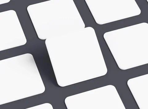 Render of a blank square cards for design presentation Stock Illustration