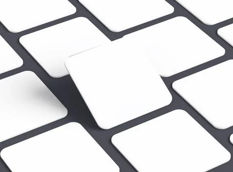 Render of a blank square cards for design presentation Stock Illustration