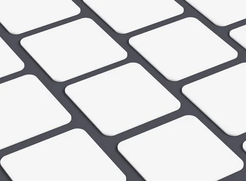 Render of a blank square cards for design presentation Stock Illustration