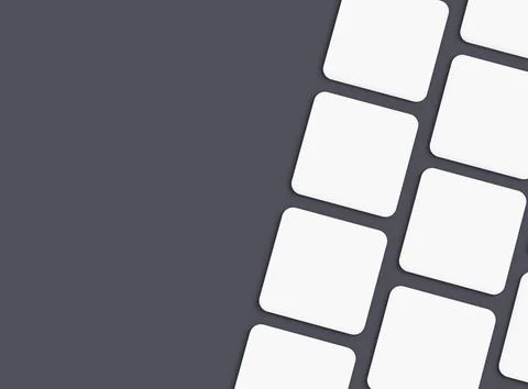 Render of a blank square cards for design presentation Stock Illustration