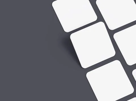 Render of a blank square cards for design presentation Illustrazione stock