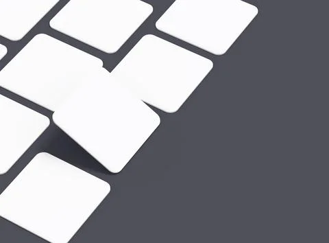 Render of a blank square cards for design presentation Stock Illustration