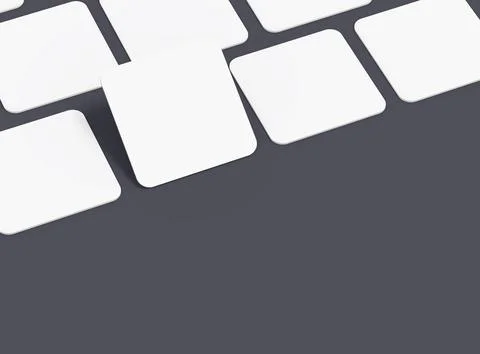 Render of a blank square cards for design presentation Stock Illustration