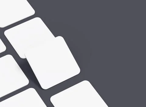 Render of a blank square cards for design presentation Stock Illustration