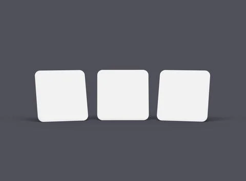 Render of a blank square cards for design presentation Illustrazione stock