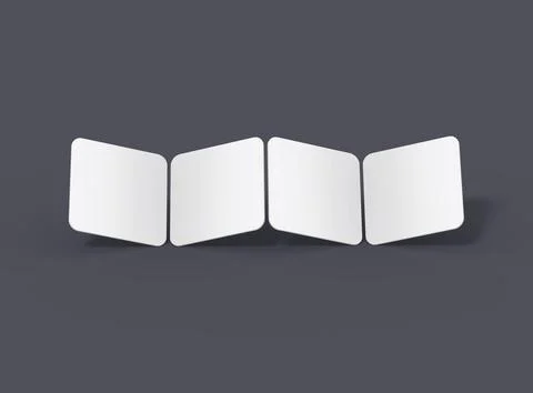 Render of a blank square cards for design presentation Stock Illustration