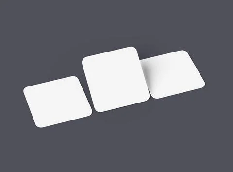 Render of a blank square cards for design presentation Stock Illustration
