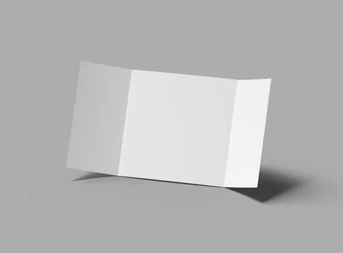 Render of a blank Square Gate Fold brochure on a light background Stock Illustration