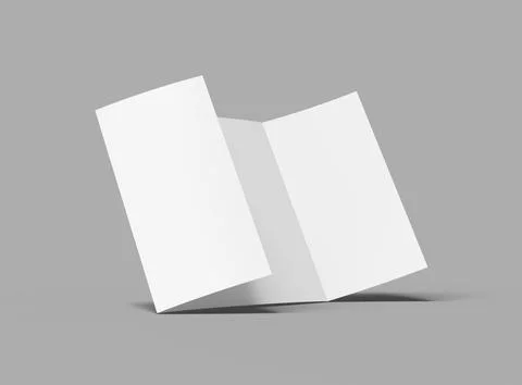 Render of a blank Square Gate Fold brochure on a light background Stock Illustration