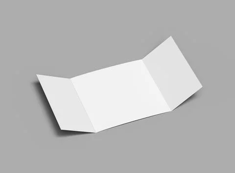 Render of a blank Square Gate Fold brochure on a light background Stock Illustration
