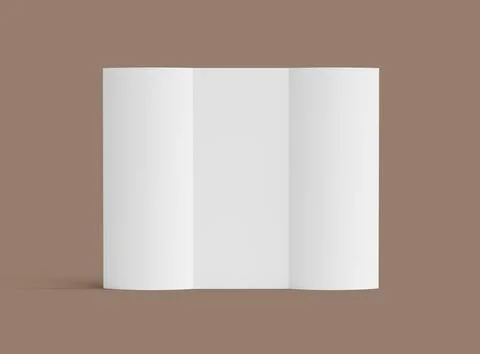 Render of a blank Tri-fold letter size brochure to present your design Stock Illustration
