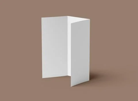 Render of a blank Tri-fold letter size brochure to present your design Stock Illustration
