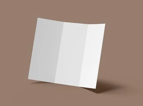 Render of a blank Tri-fold letter size brochure to present your design Stock Illustration