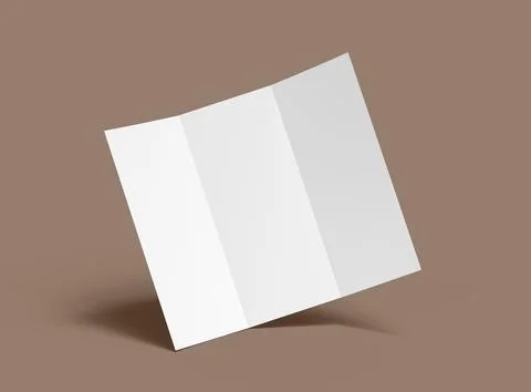 Render of a blank Tri-fold letter size brochure to present your design Stock Illustration