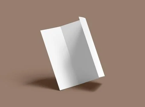 Render of a blank Tri-fold letter size brochure to present your design Stock Illustration