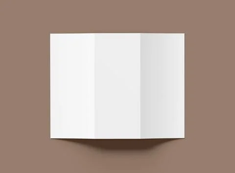 Render of a blank Tri-fold letter size brochure to present your design Illustrazione stock